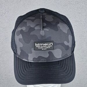 Melin Hydro Odyssey Hydro Hat Cap Black Camo M/L Curved Bill Men's SnapBack